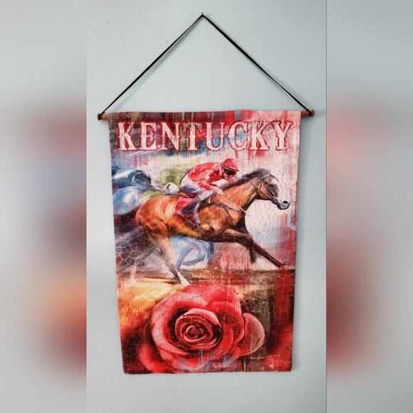 Kentucky Race Horse Flag Wall Hanging - Picture 1 of 2